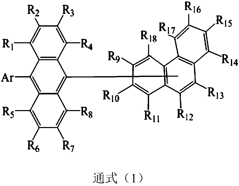 Compound using anthracene and phenanthrene as core and application thereof to organic electroluminescence device