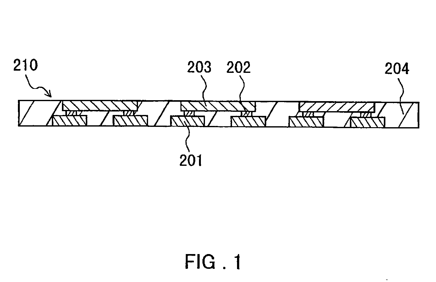 Module with built-in electronic elements and method of manufacture thereof