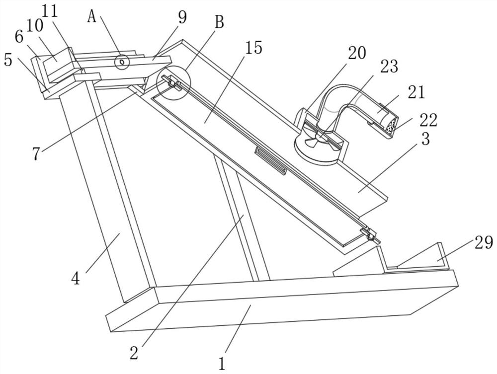 An automatic sorting device for dismantling materials of waste refrigerators