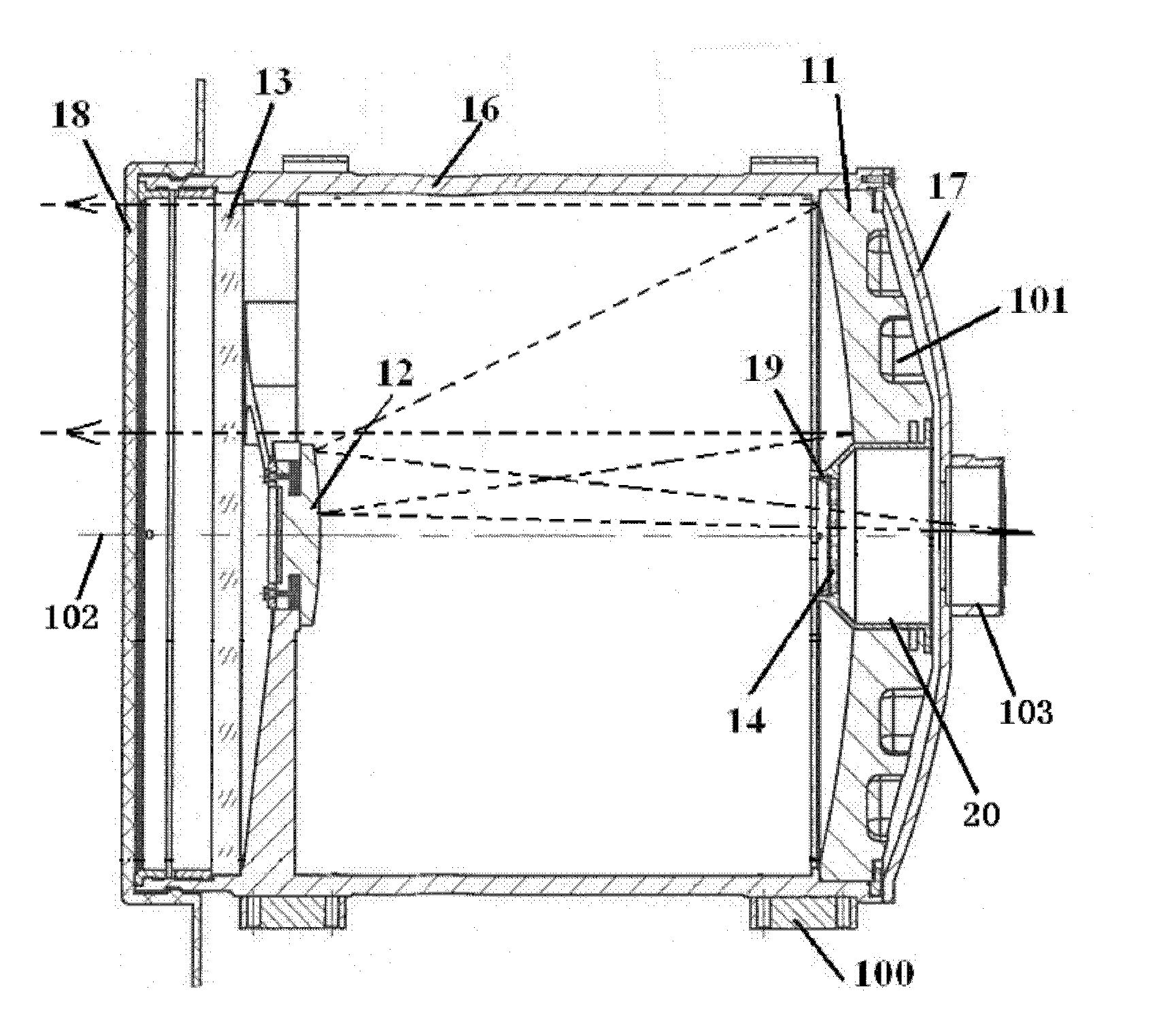 Portable type external field equipment for multi-sensor optical axis calibration