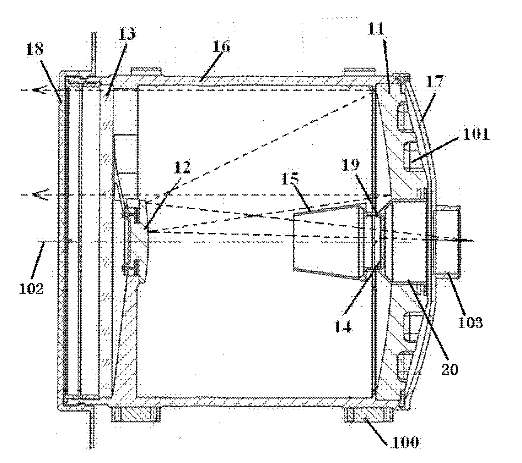 Portable type external field equipment for multi-sensor optical axis calibration