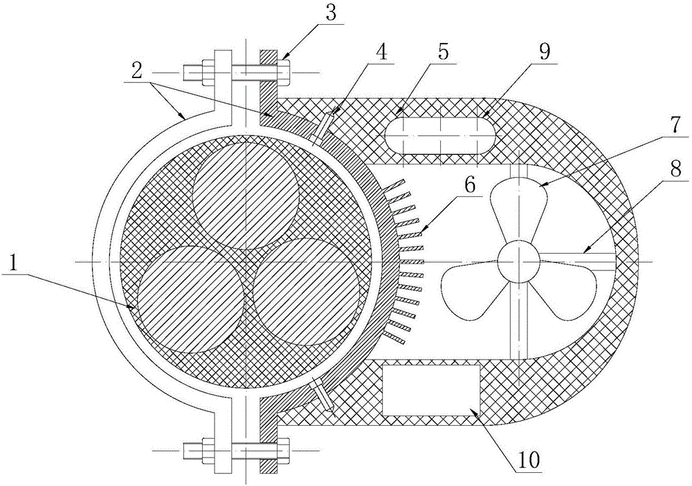 Cable cooling device with overheat alarming function