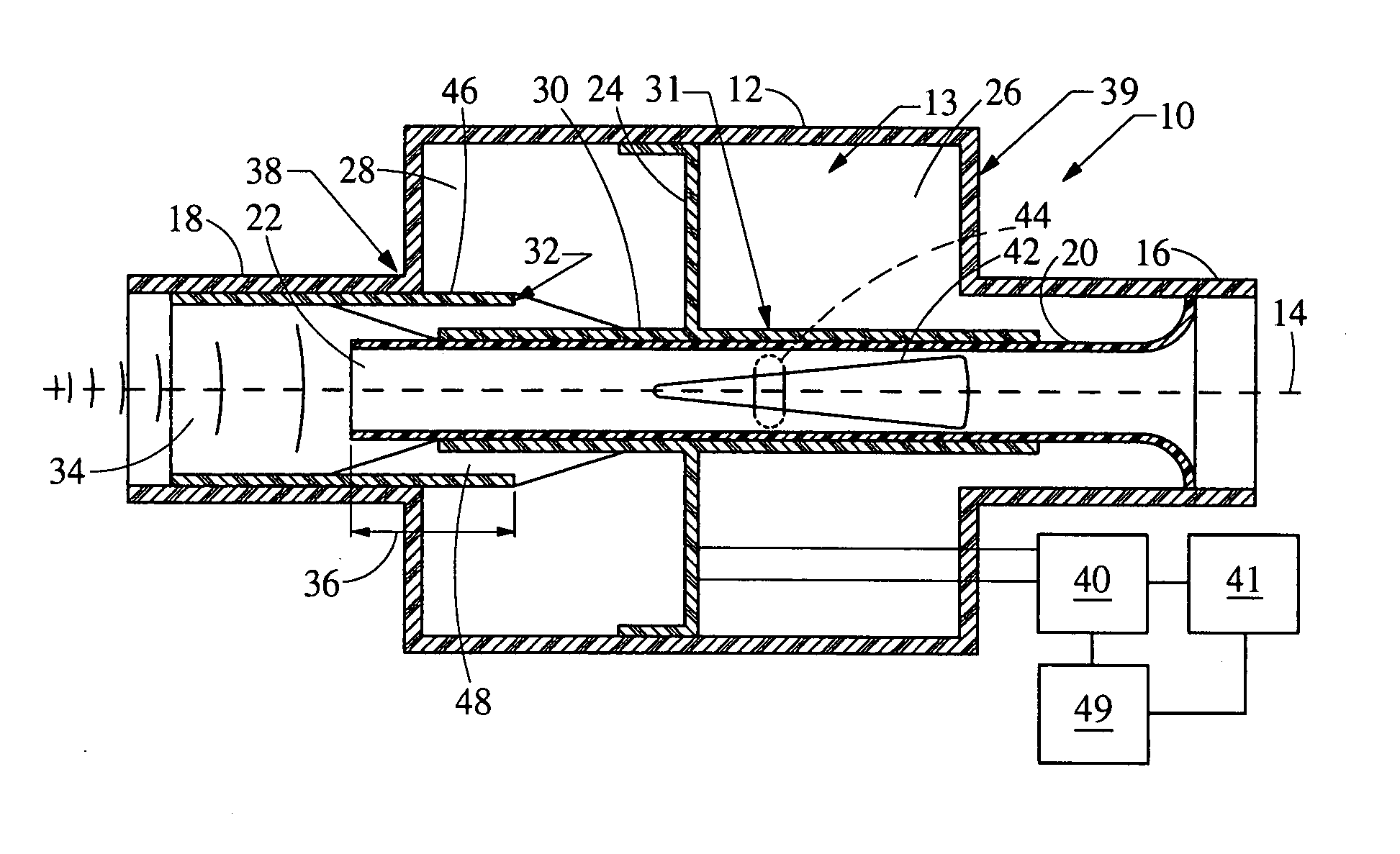 Electronically controlled dual chamber variable resonator