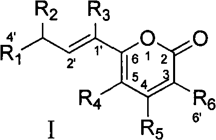 Alpha-pyrone compounds, and preparation method and application thereof