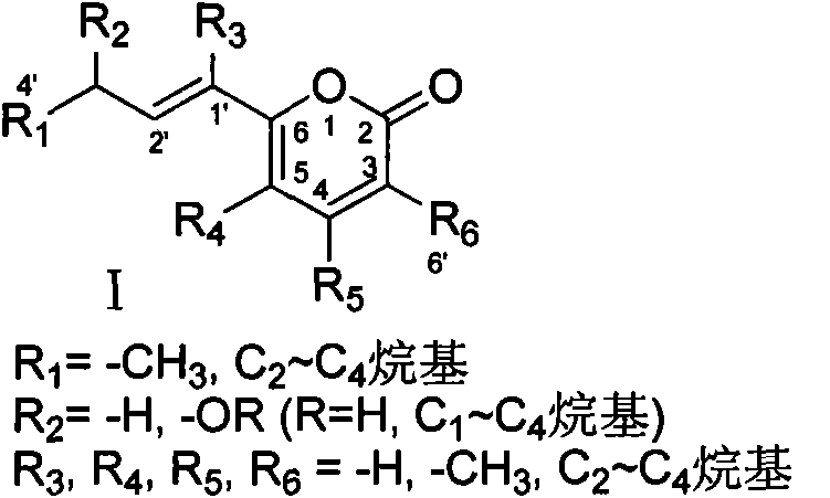 Alpha-pyrone compounds, and preparation method and application thereof