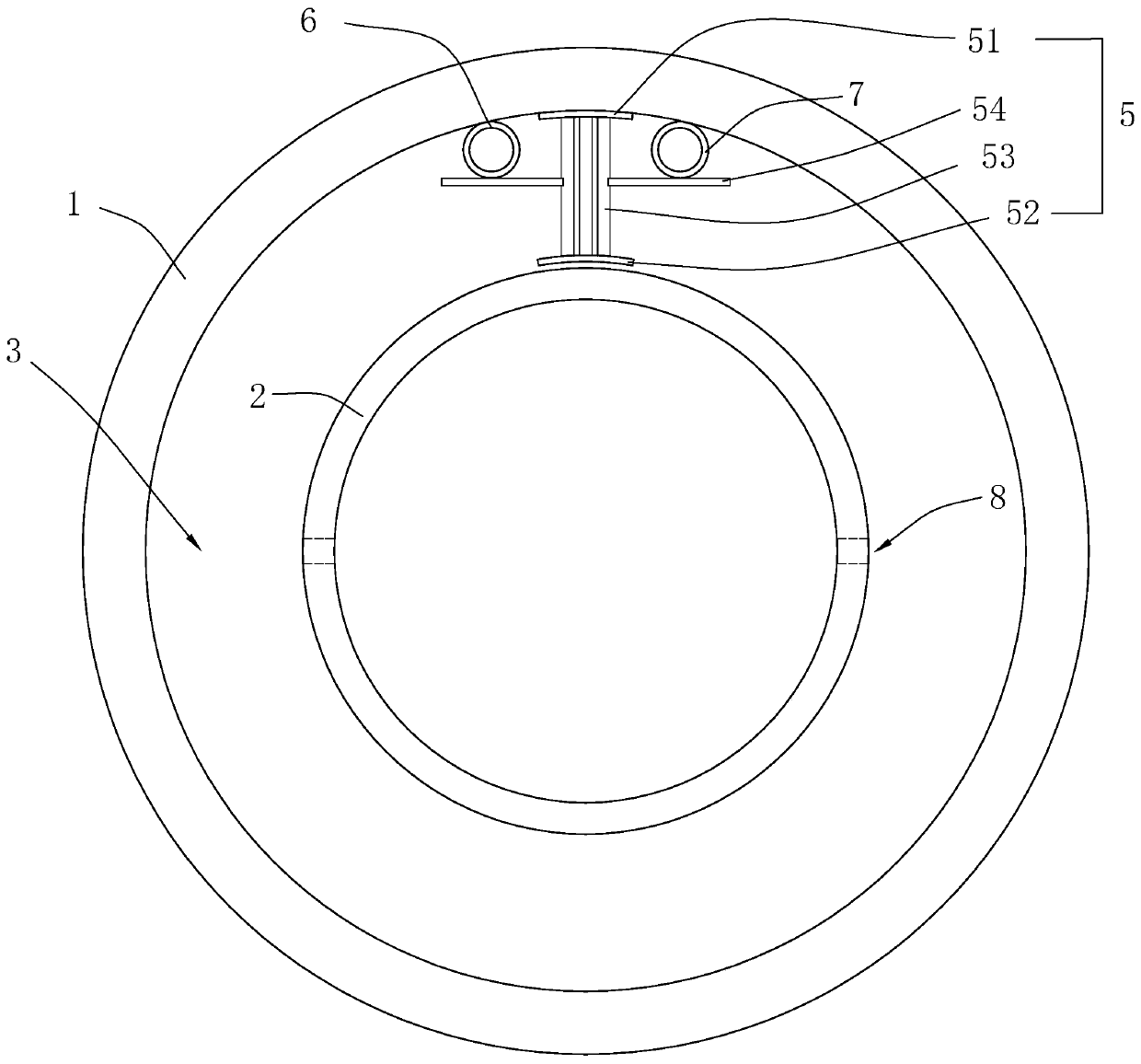 Construction method for pouring concrete at back of tunnel-through steel pipe