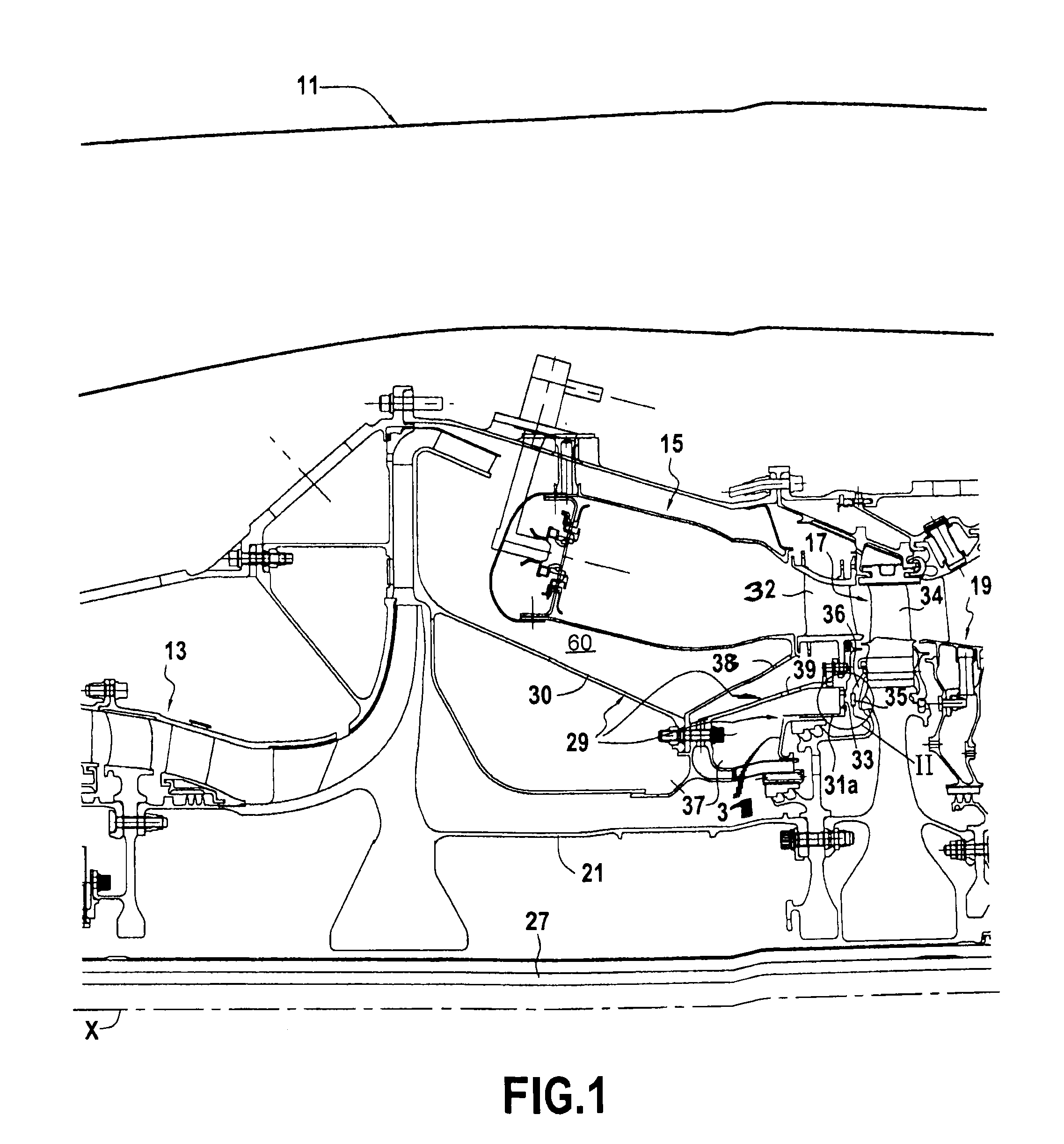 Turbojet including an automatically variable flow rate bleed circuit for cooling air