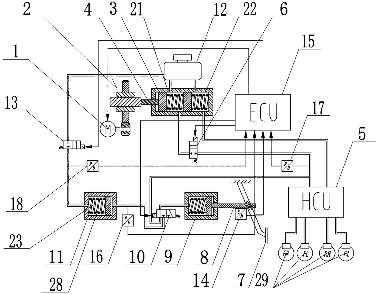 Fully decoupled electro-hydraulic brake system