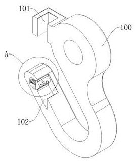 Gravity self-locking type lifting hook anti-disengaging device