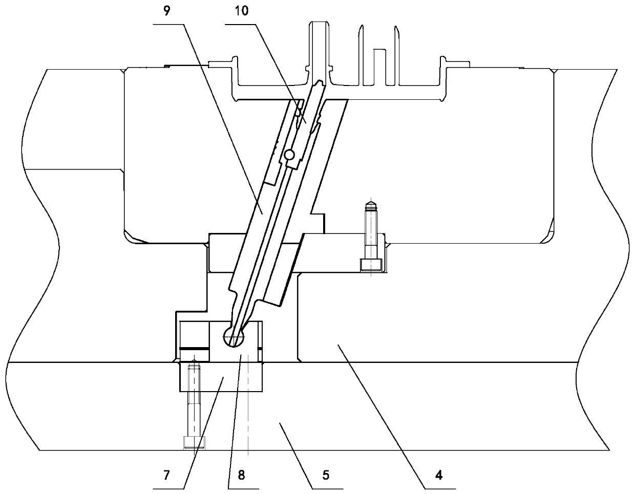 Core pulling device for flange mold