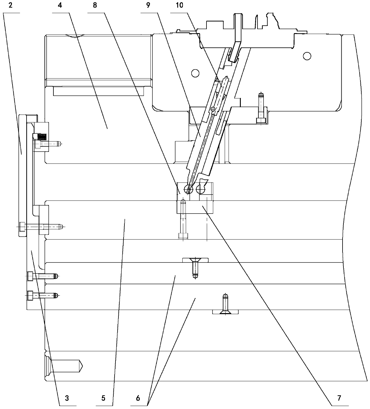 Core pulling device for flange mold