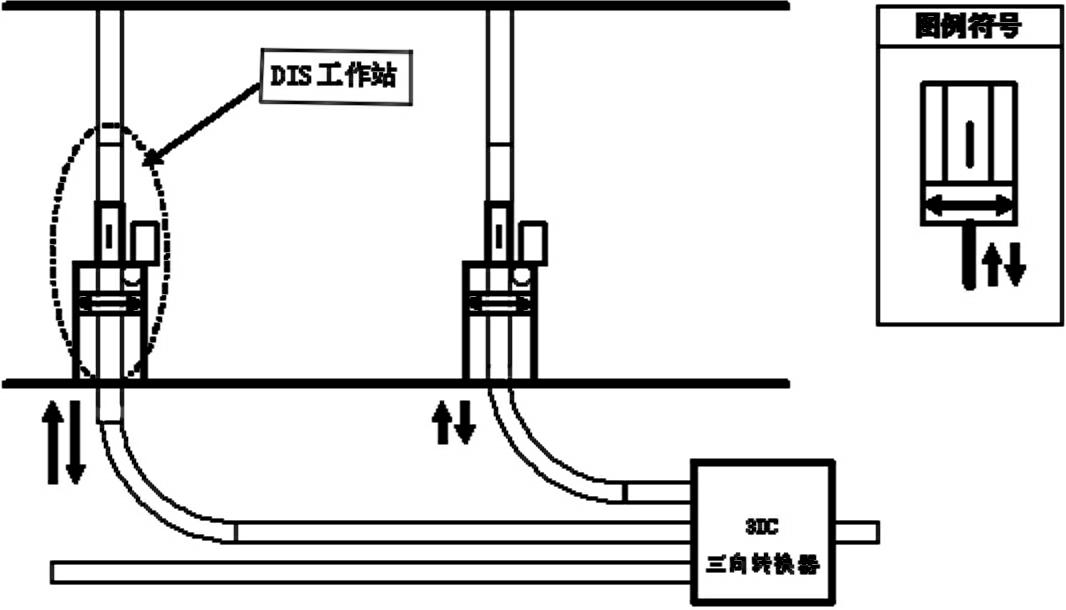 Pneumatic transmission downlink transceiving workstation device and transceiving method