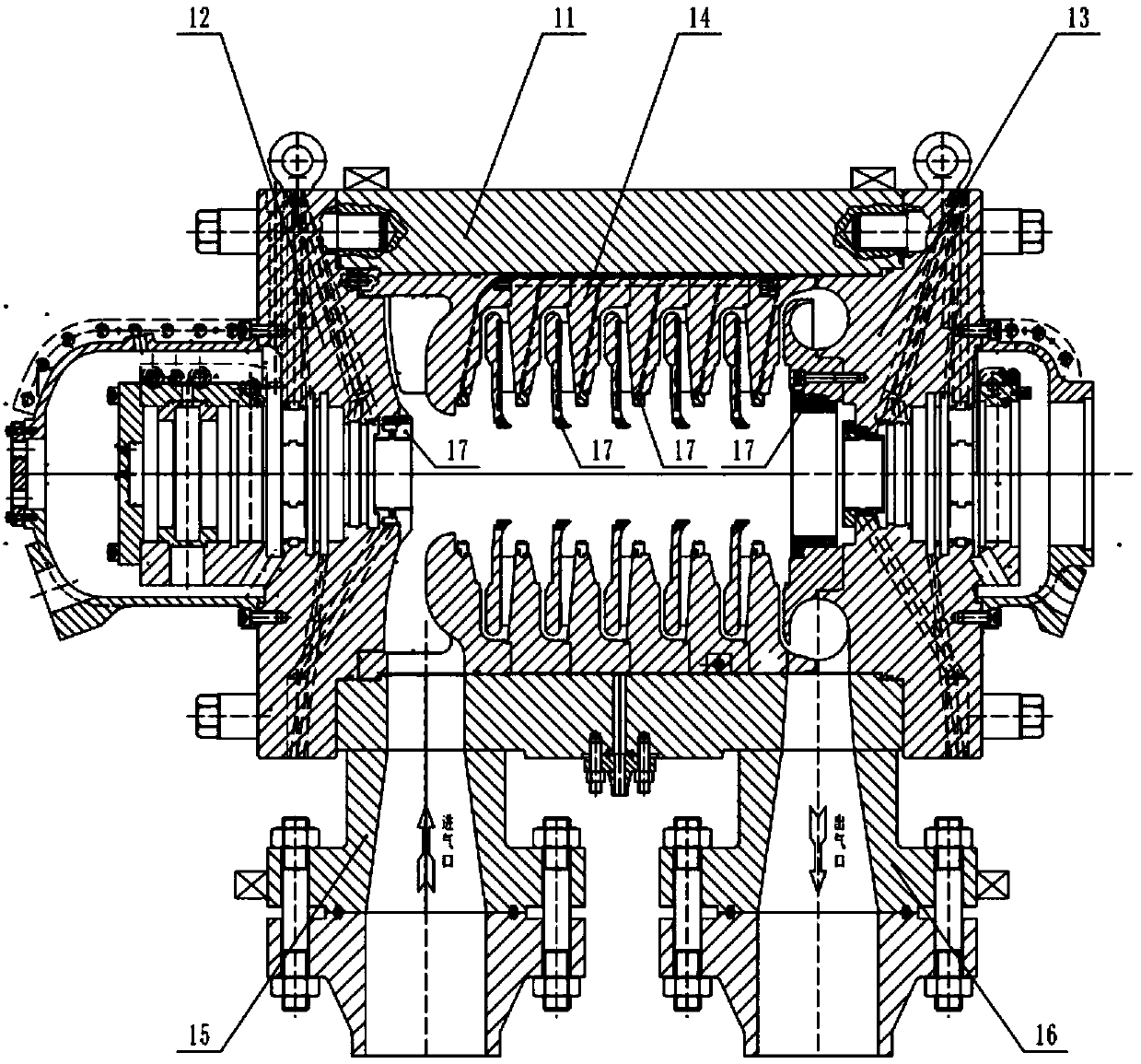 Centrifugal compressor for heavy oil hydrogenation device