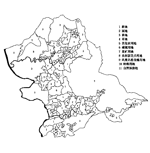 Land use zoning method giving consideration to geographic entity semantic similarity