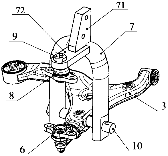 McPherson automobile front suspension structure