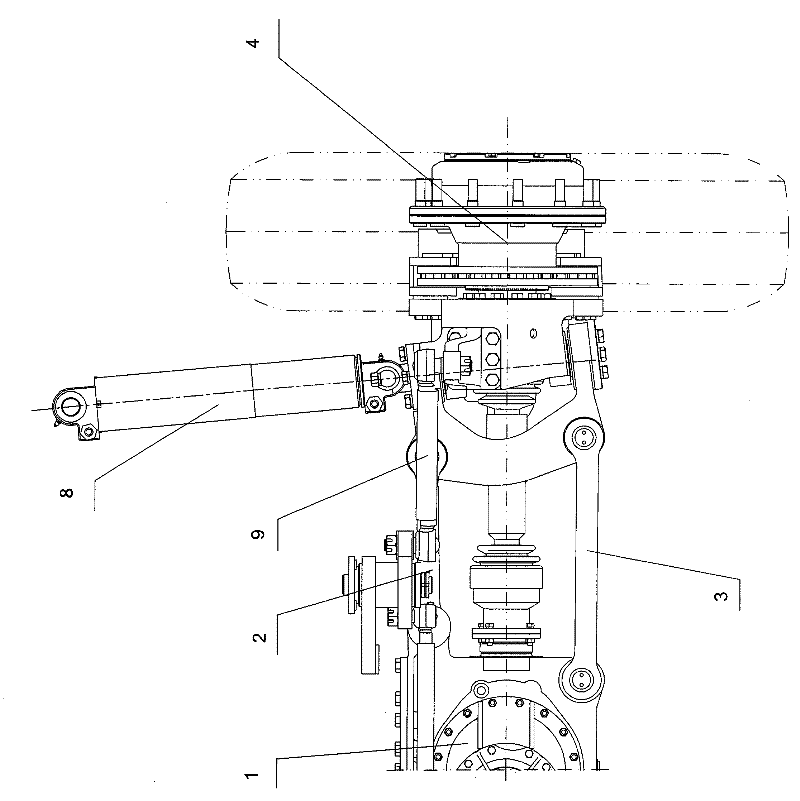 Heavy-load type oil-gas spring independent suspension steering drive axle