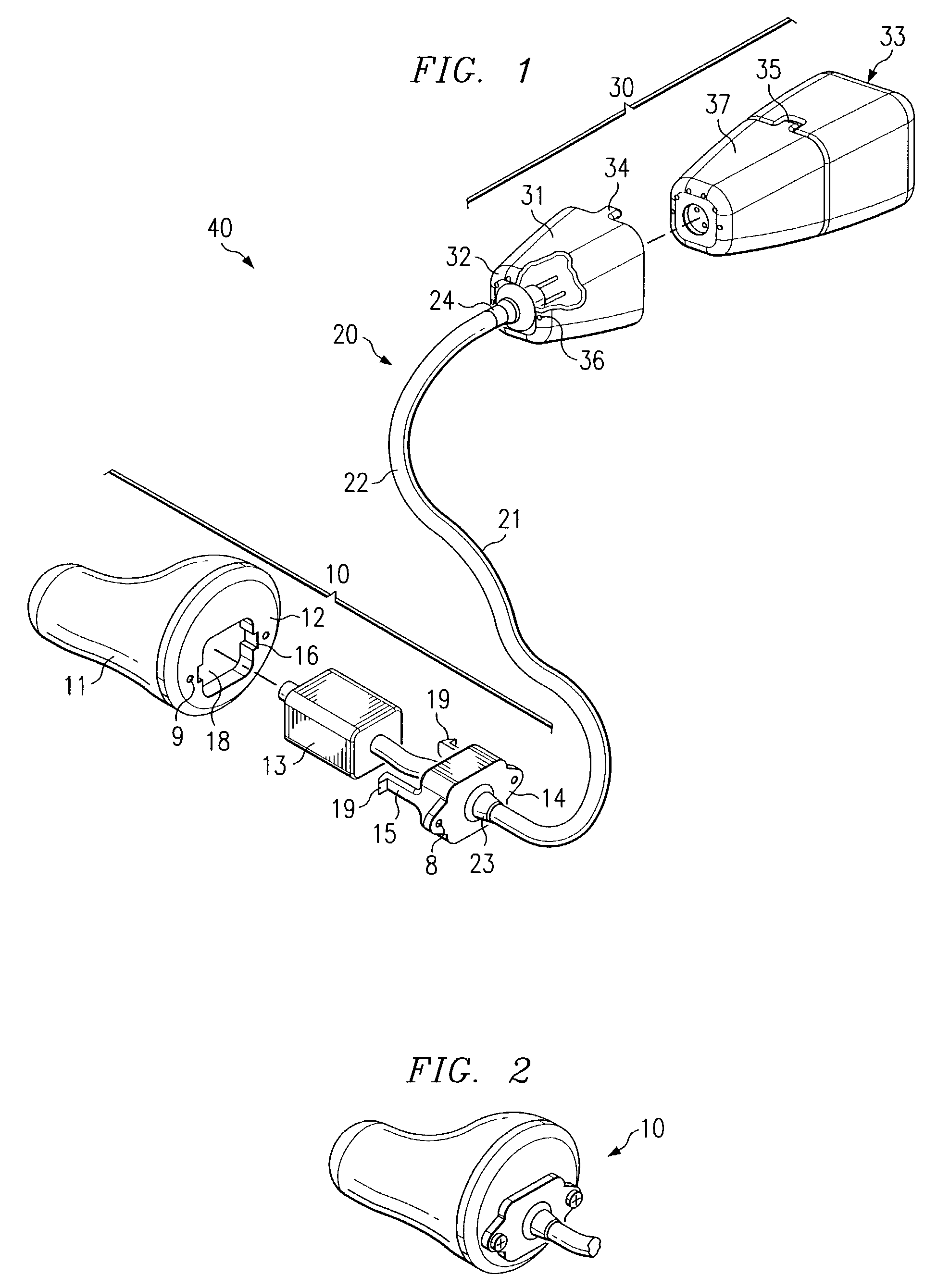 BTE/CIC auditory device and modular connector system therefor