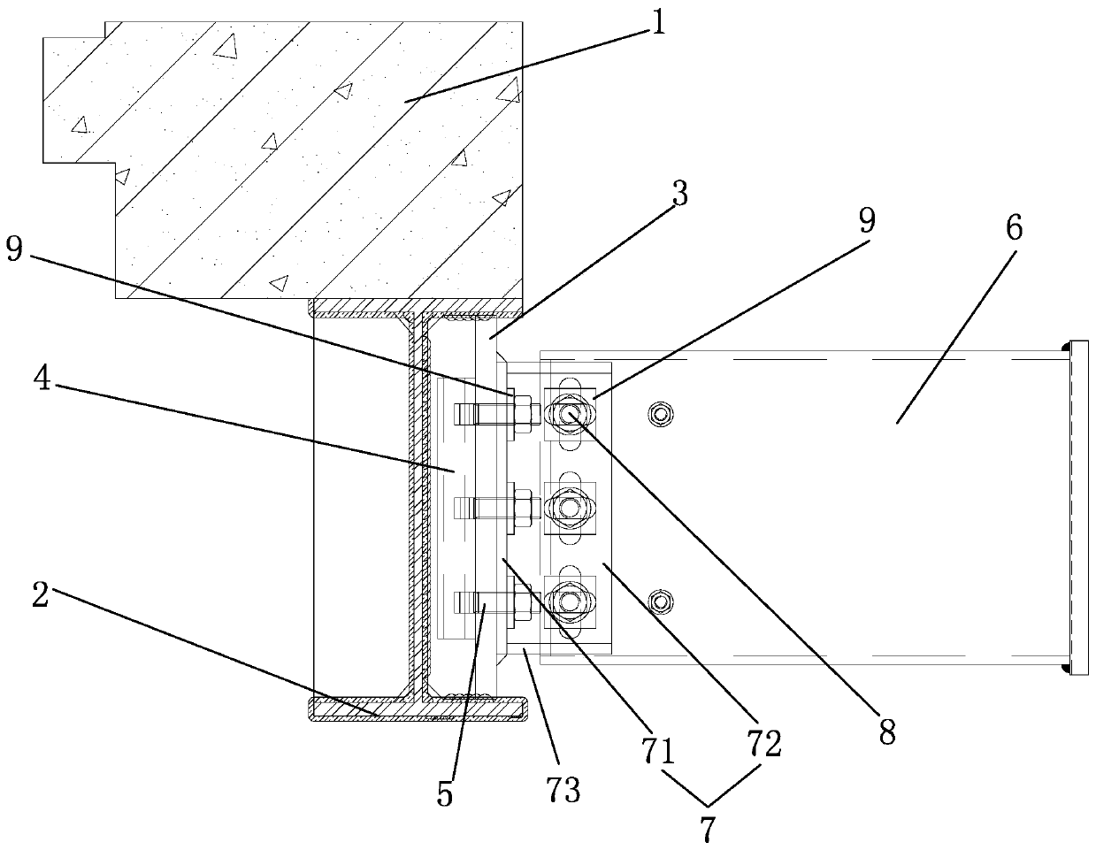 Large decorative strip second fulcrum connection system and its installation method