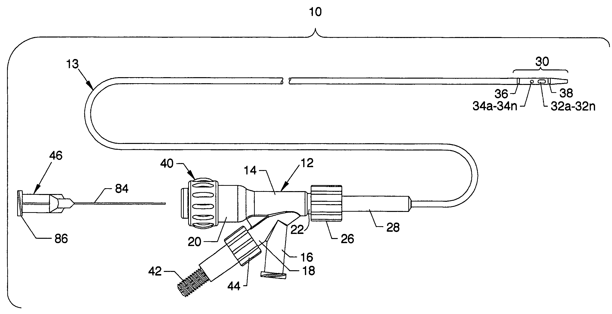 Thrombectomy catheter device having a self-sealing hemostasis valve