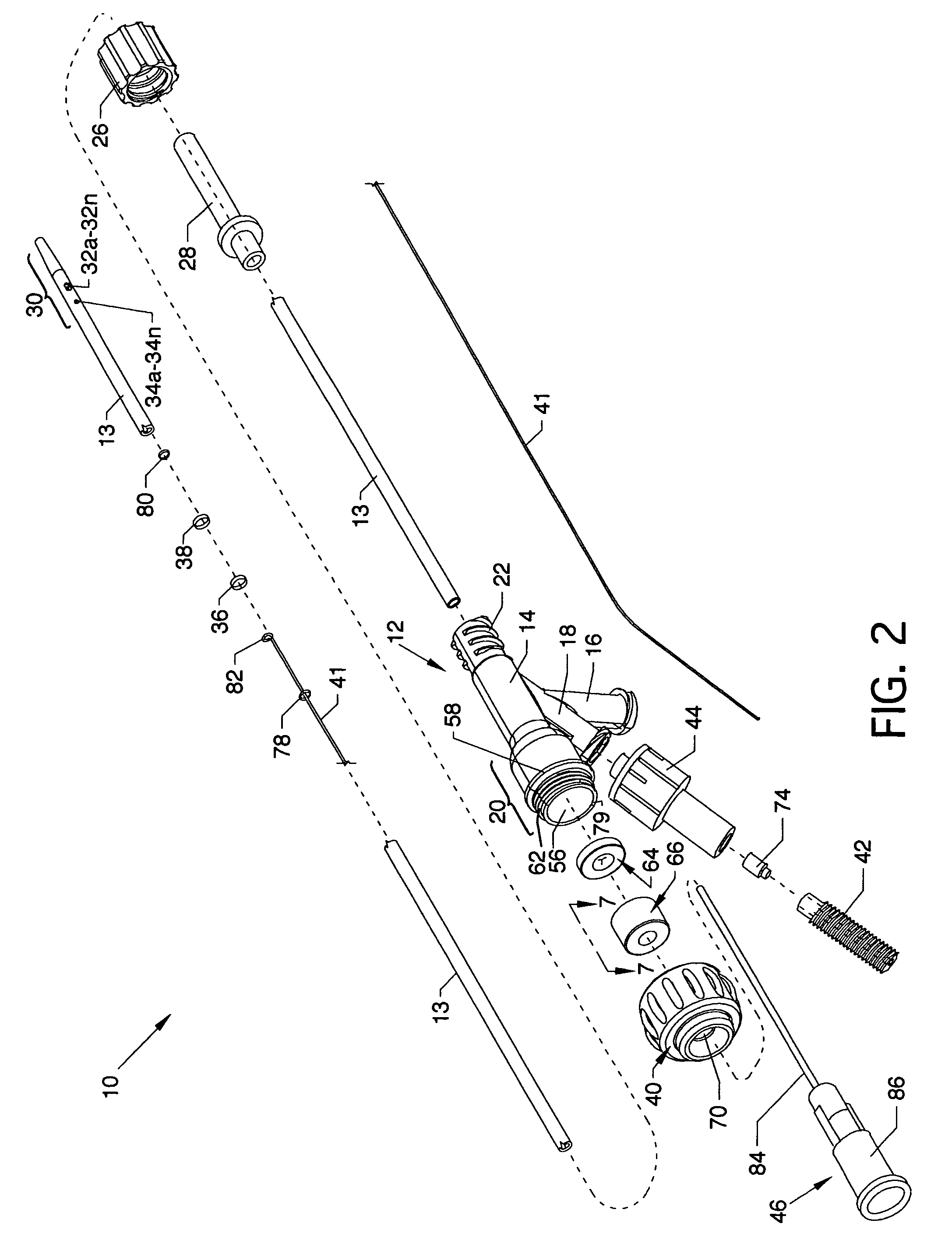 Thrombectomy catheter device having a self-sealing hemostasis valve