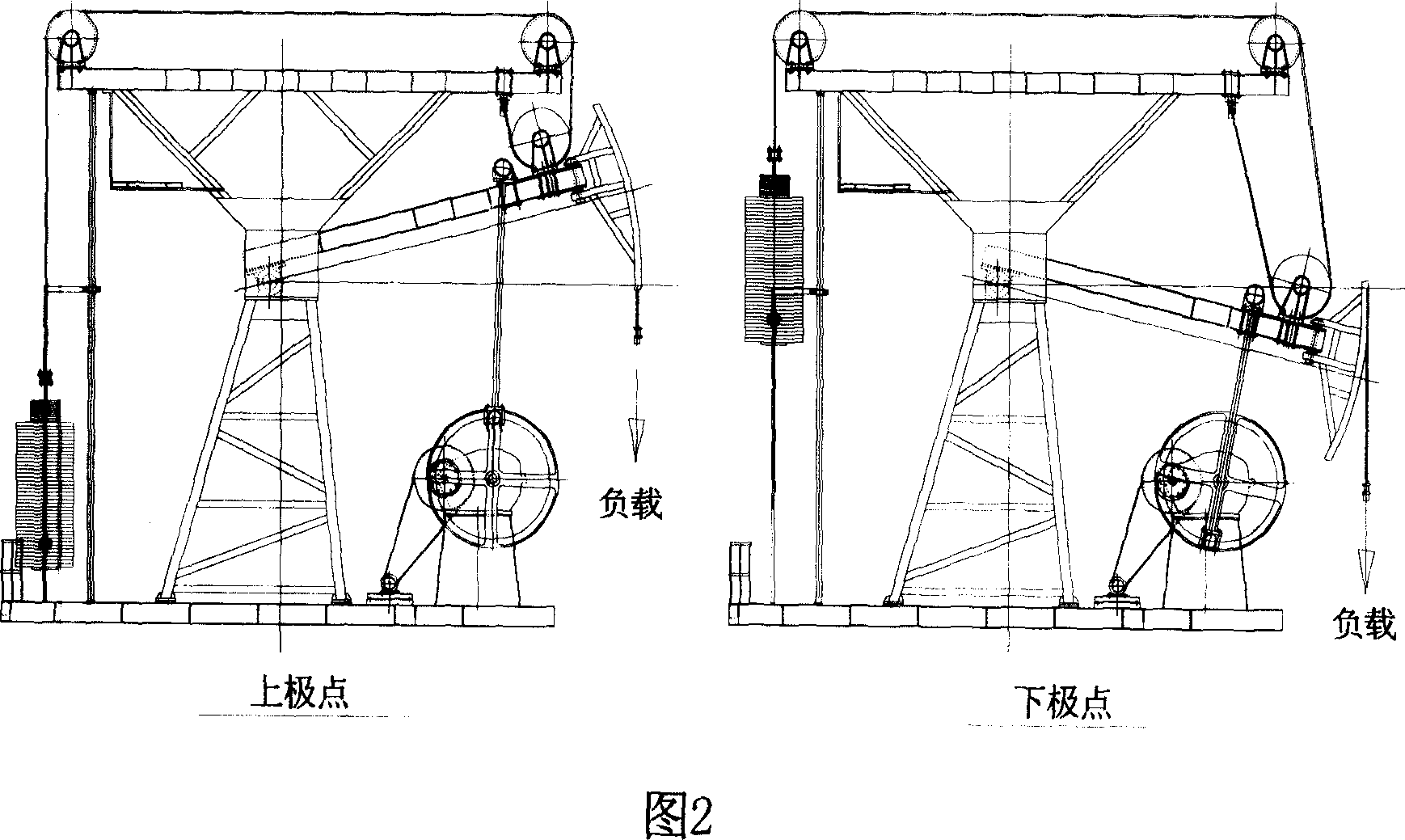 Lifting weight balance beam type oil pump