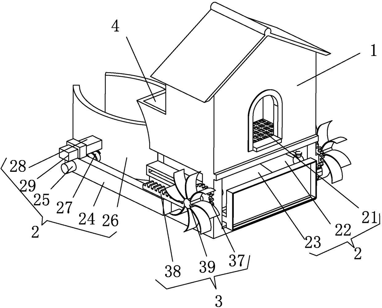 Artificial bird nest with automatic bird dropping cleaning function