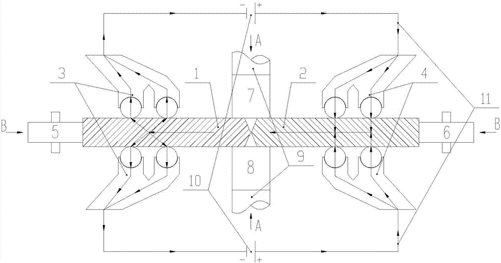 Chuck power supply auxiliary compound double-axis dynamic friction stir welding method