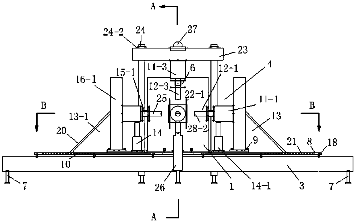 Integrated testing device for tension, compression, shearing and torsion of rock mass