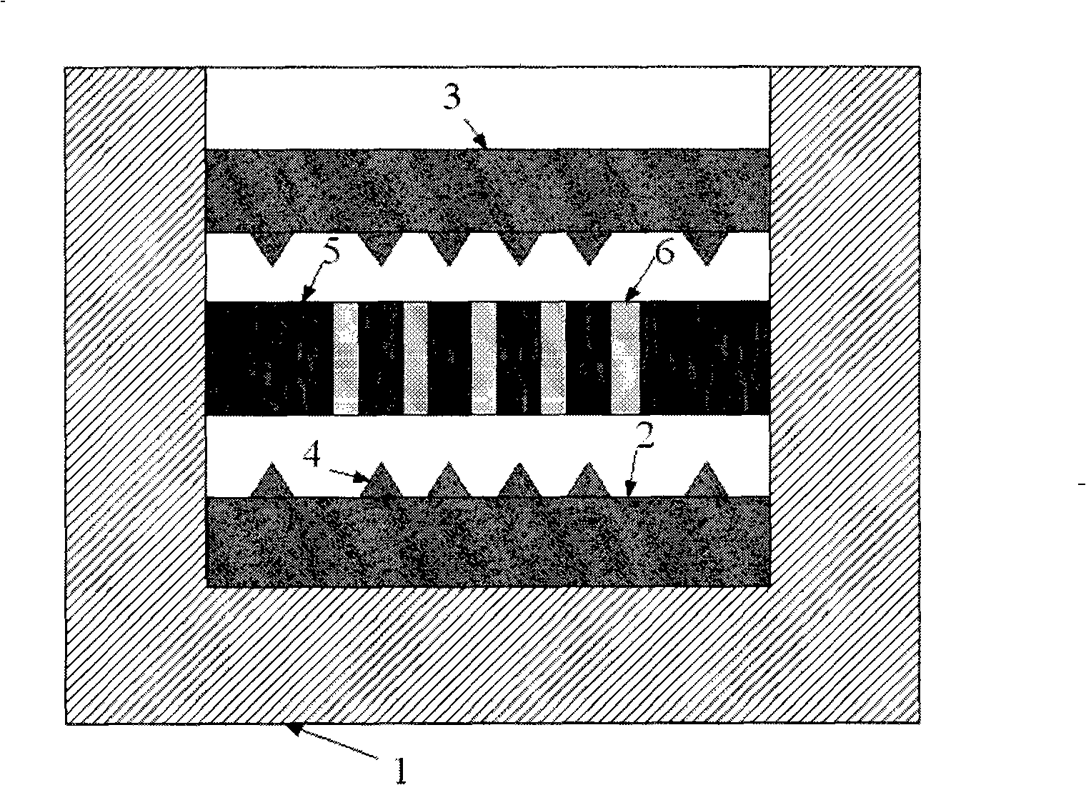 Method of manufacturing penetration type side direction composite board band and mould hot-press arrangement thereof