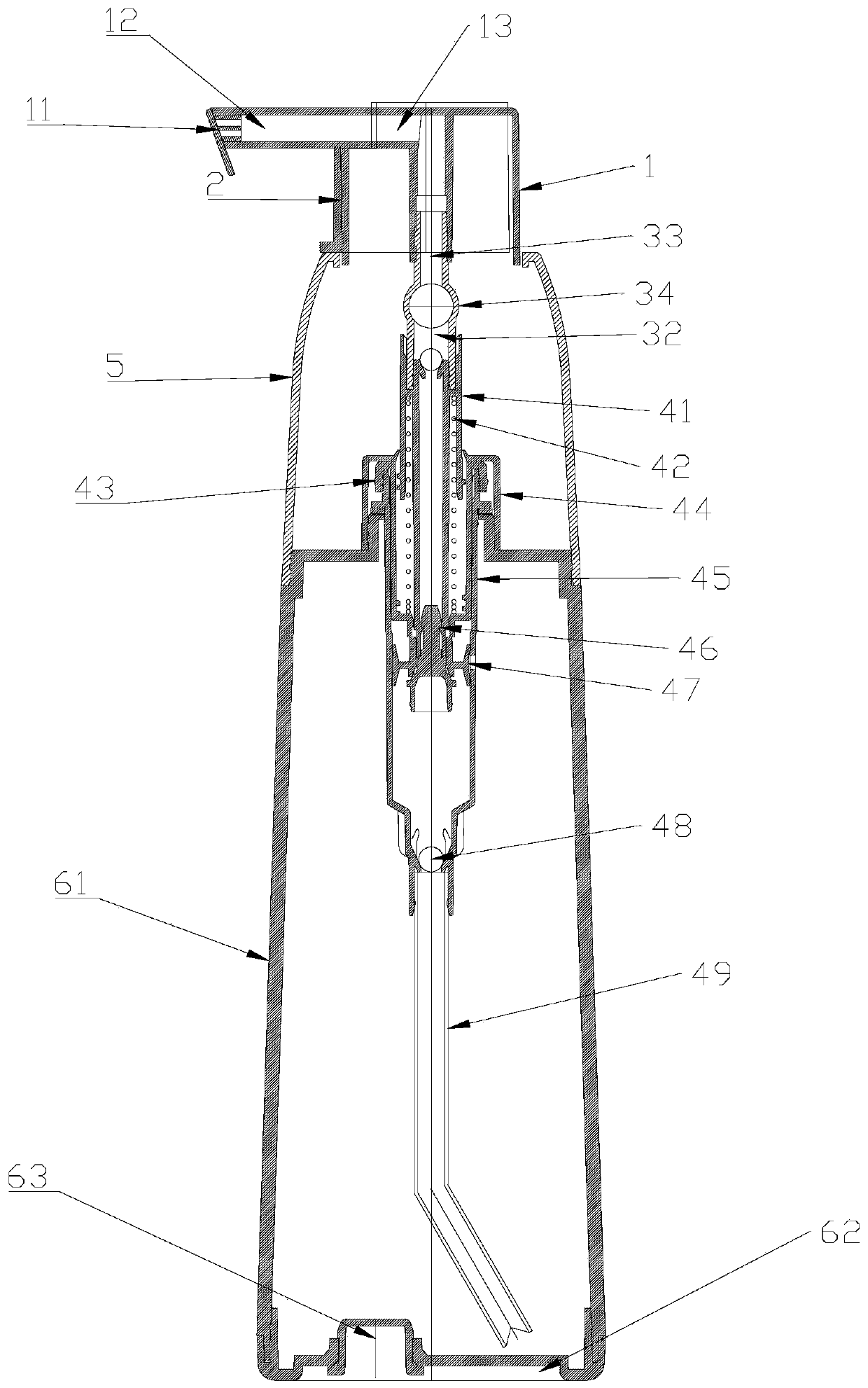 Double-pump type emulsion packaging bottle