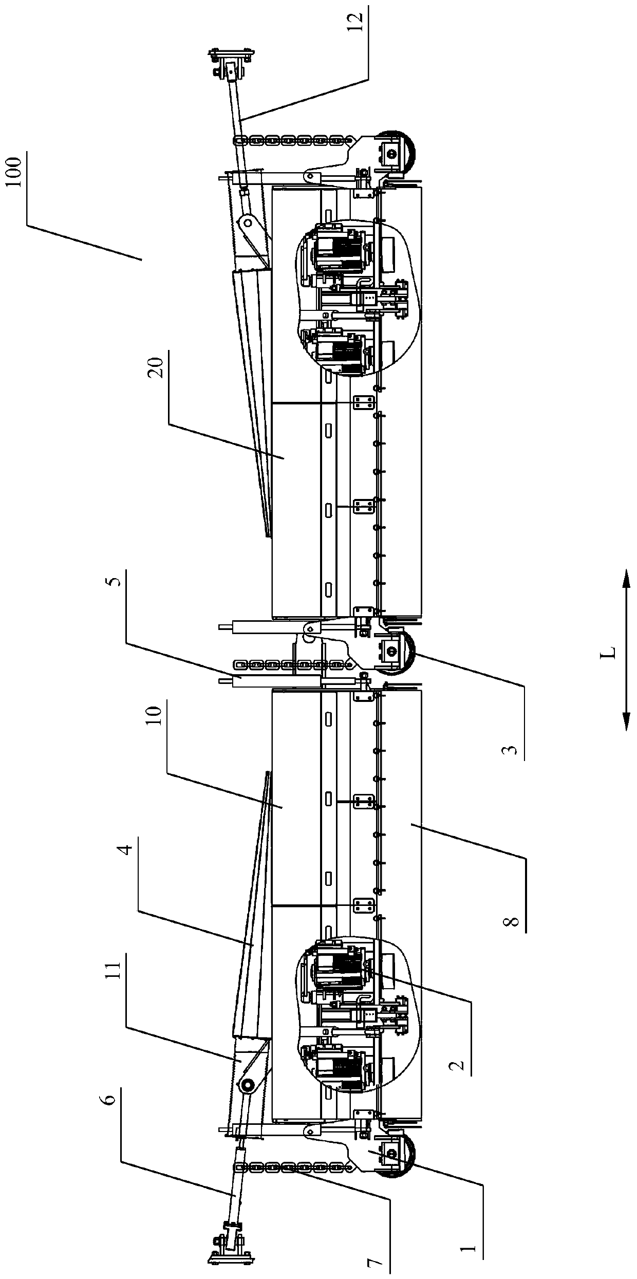 Subway steel rail grinding wagon