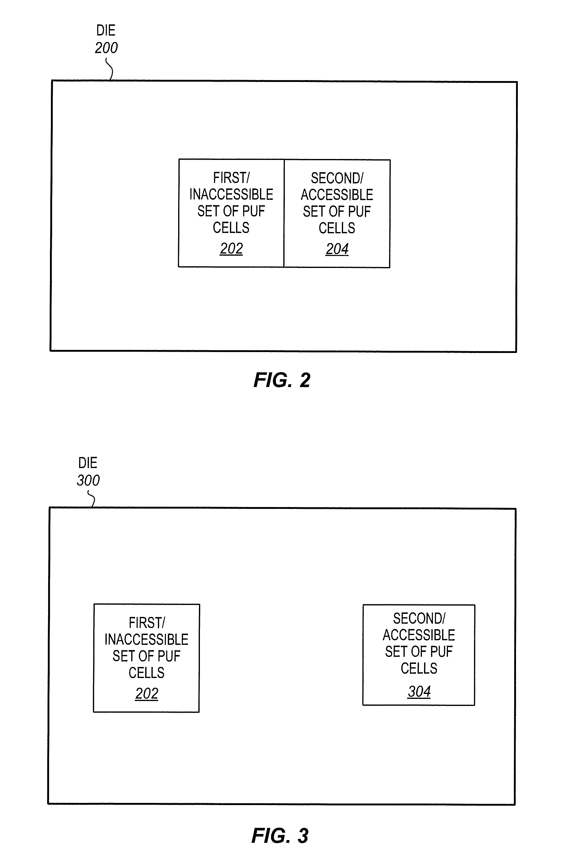 Integrated circuits having accessible and inaccessible physically unclonable functions