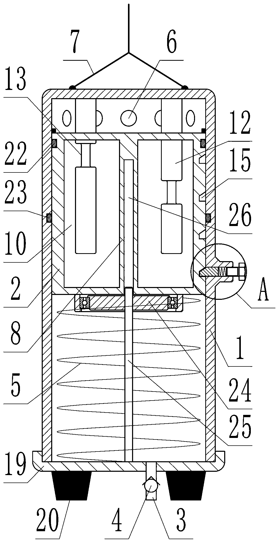 Deep water body sampling device for water quality monitoring