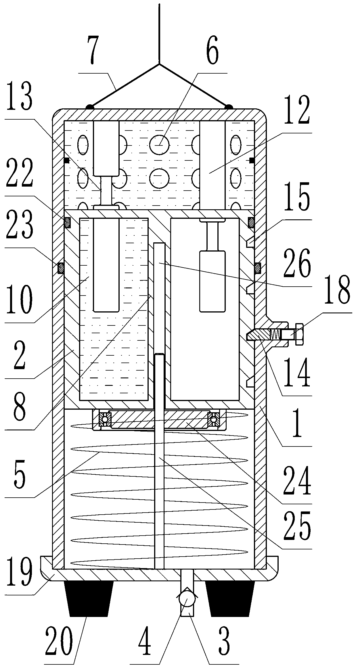 Deep water body sampling device for water quality monitoring