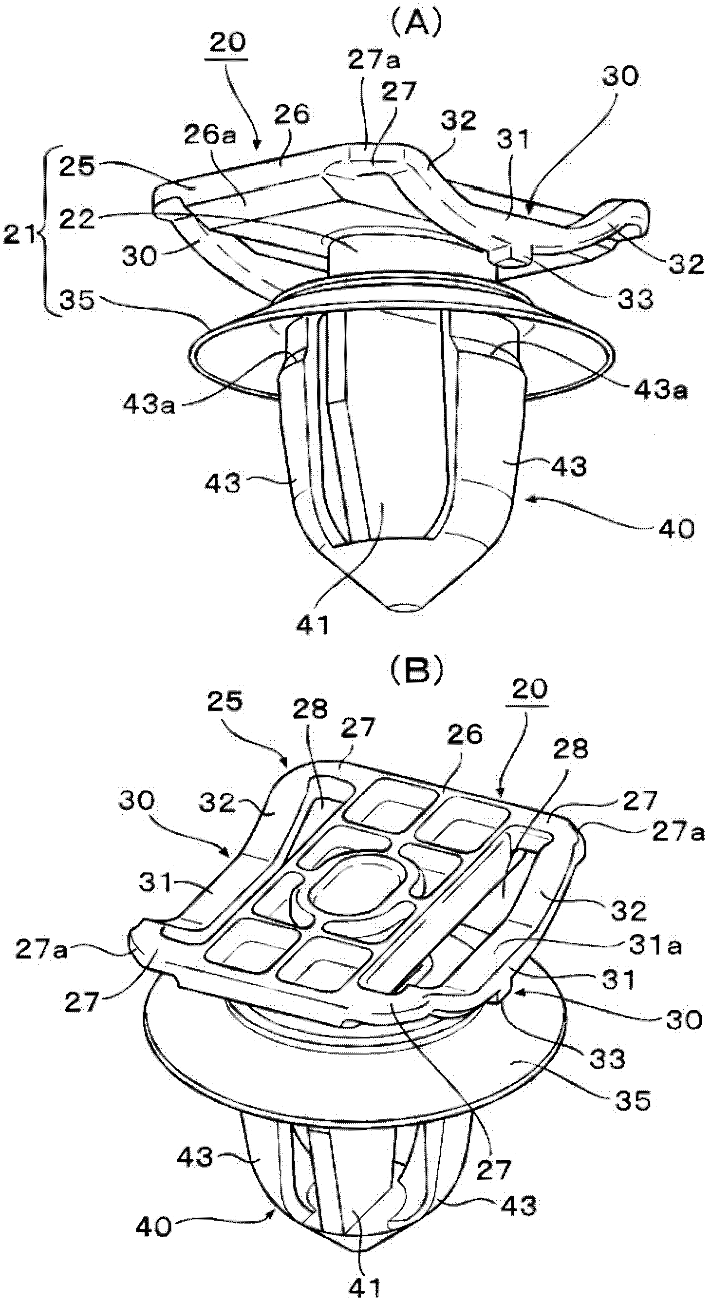 Installation structure for clip and attachment member