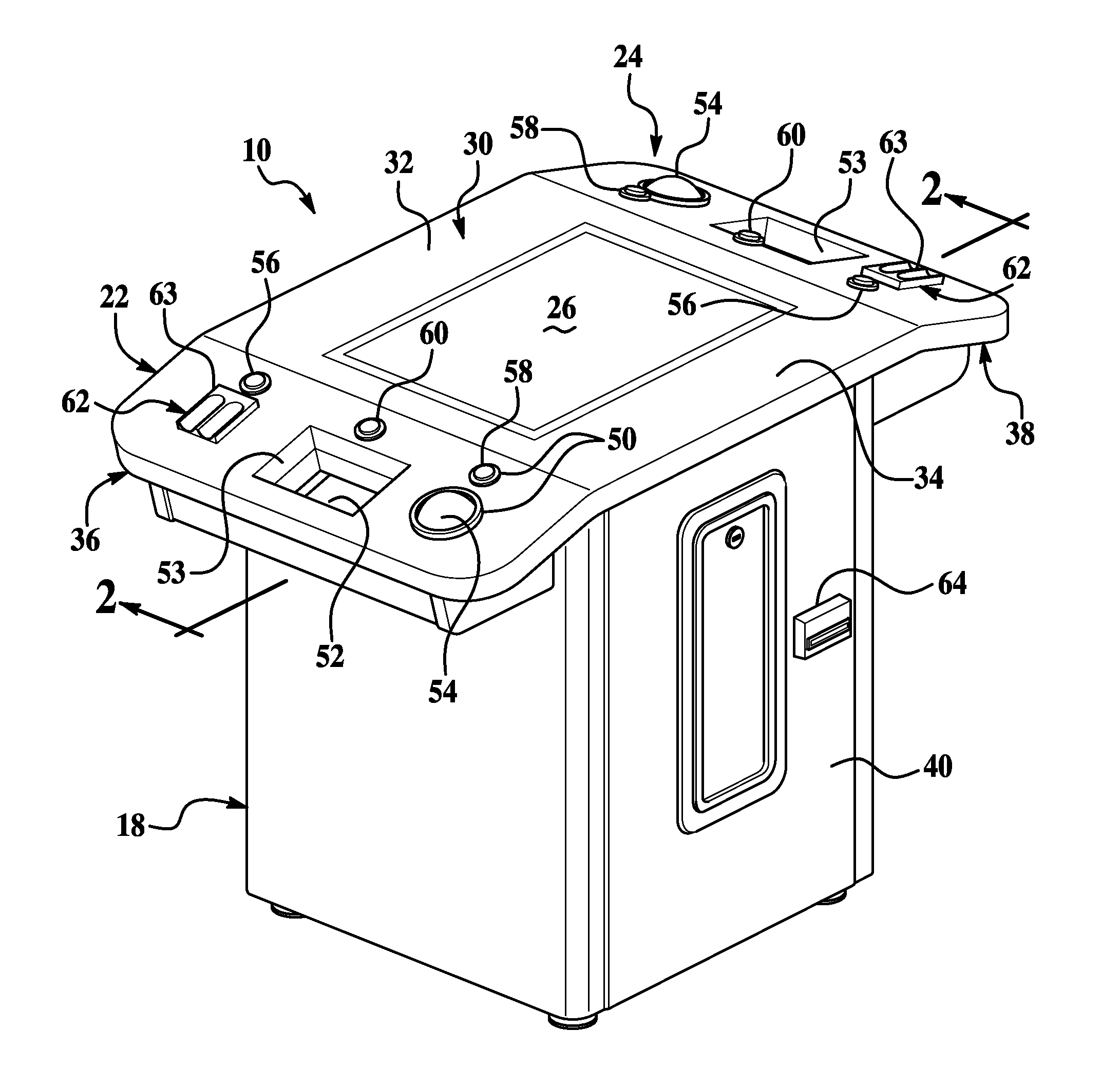 Head to head electronic poker game assembly and method of operation