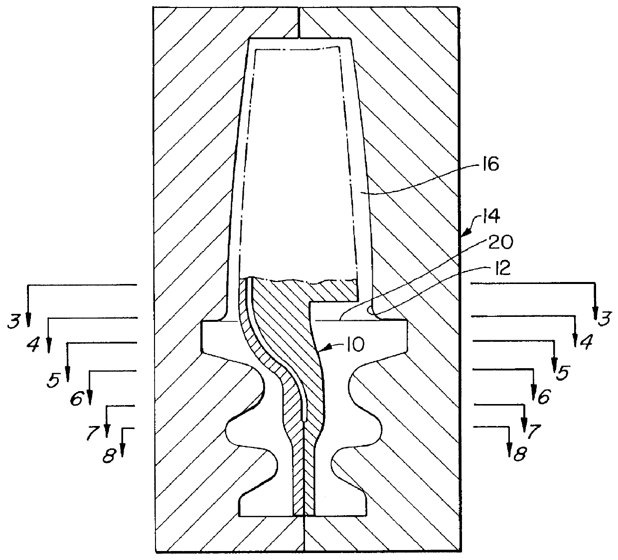 Method of configuring a ceramic core for casting a turbine blade