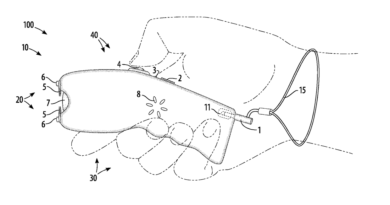 Hand-held personal-protection shock device