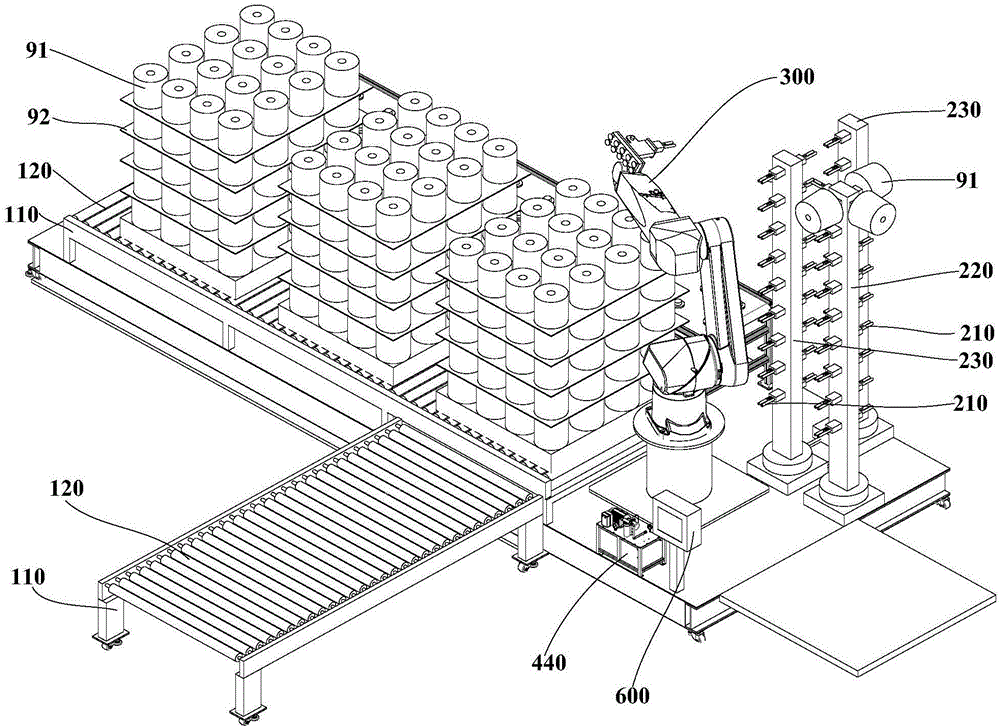 Beaming yarn loading system