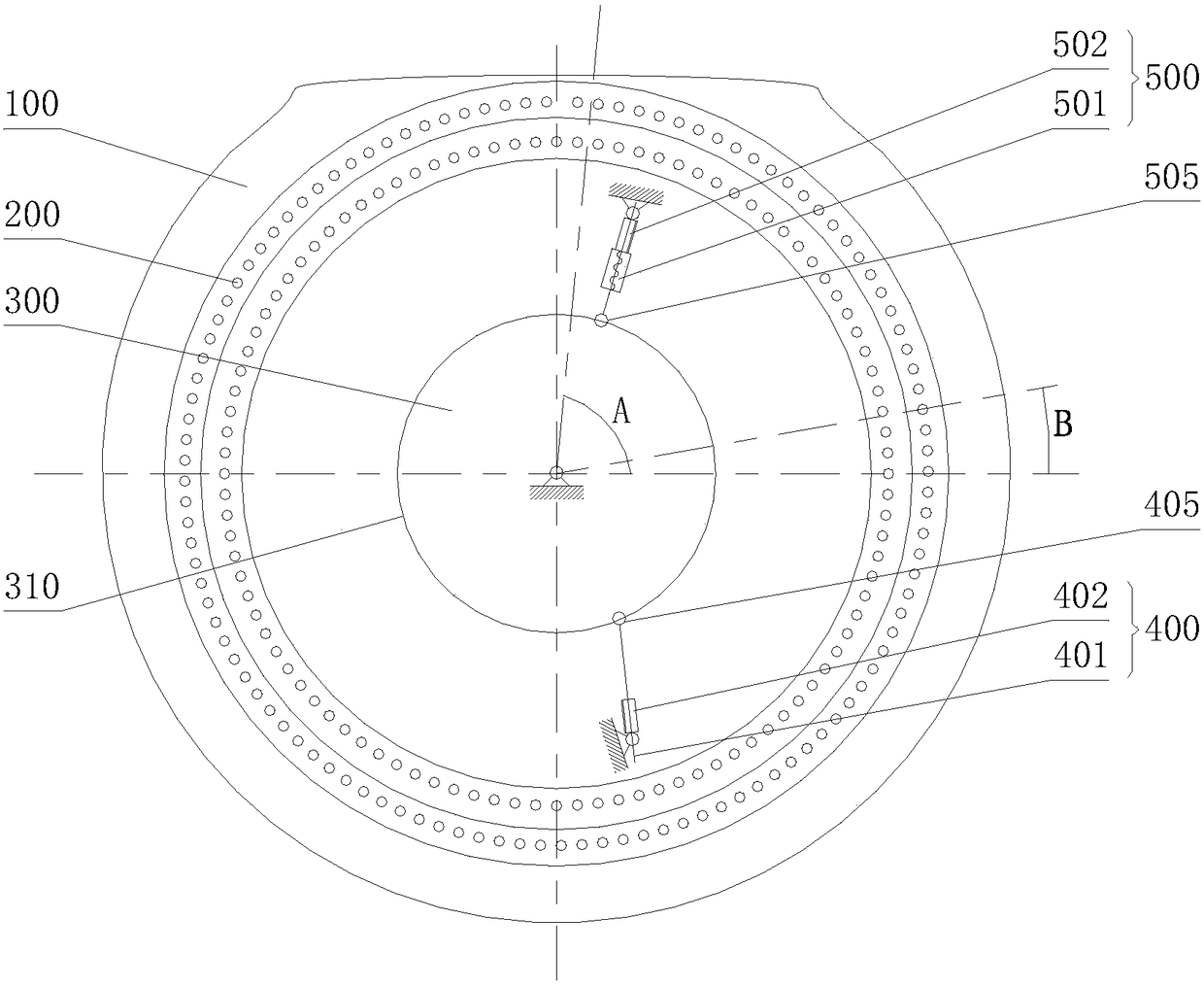 Blade pitch adjusting device and method of wind-driven generator set and wind-driven generator set