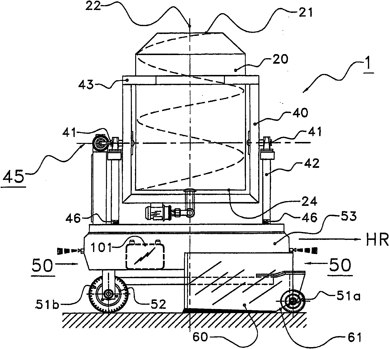 Feed wagon for feeding animals such as cows