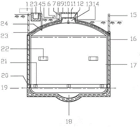 Air-casting high-performance polymer concrete inflatable inspection type small water cellar, construction method, application and special inflatable mold