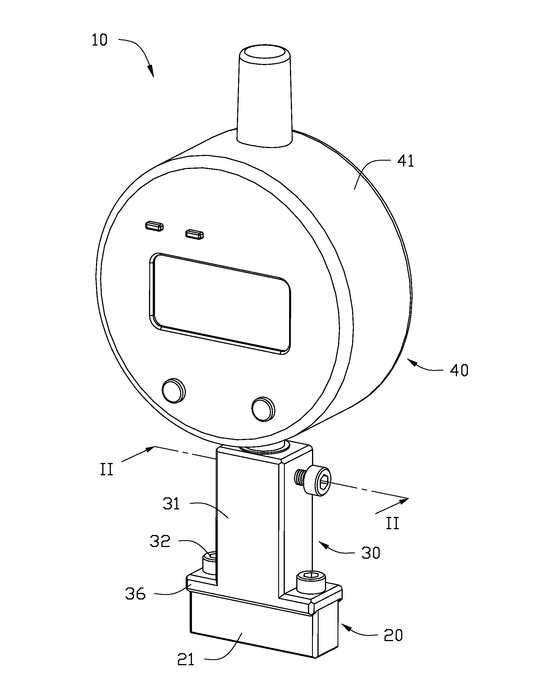 Counterbore hole chamfer depth measuring apparatus and method