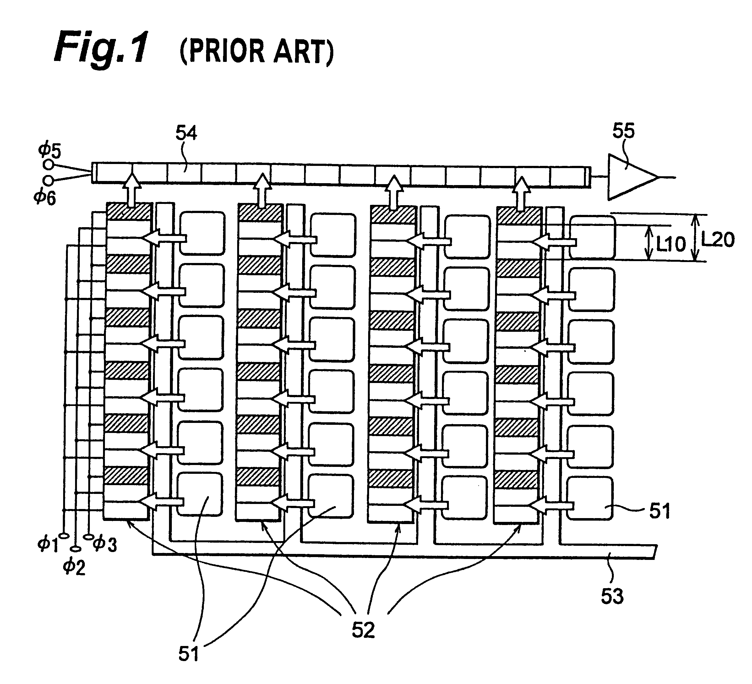 Image-pickup apparatus and method for reading accumulated signal changes through transfer lines