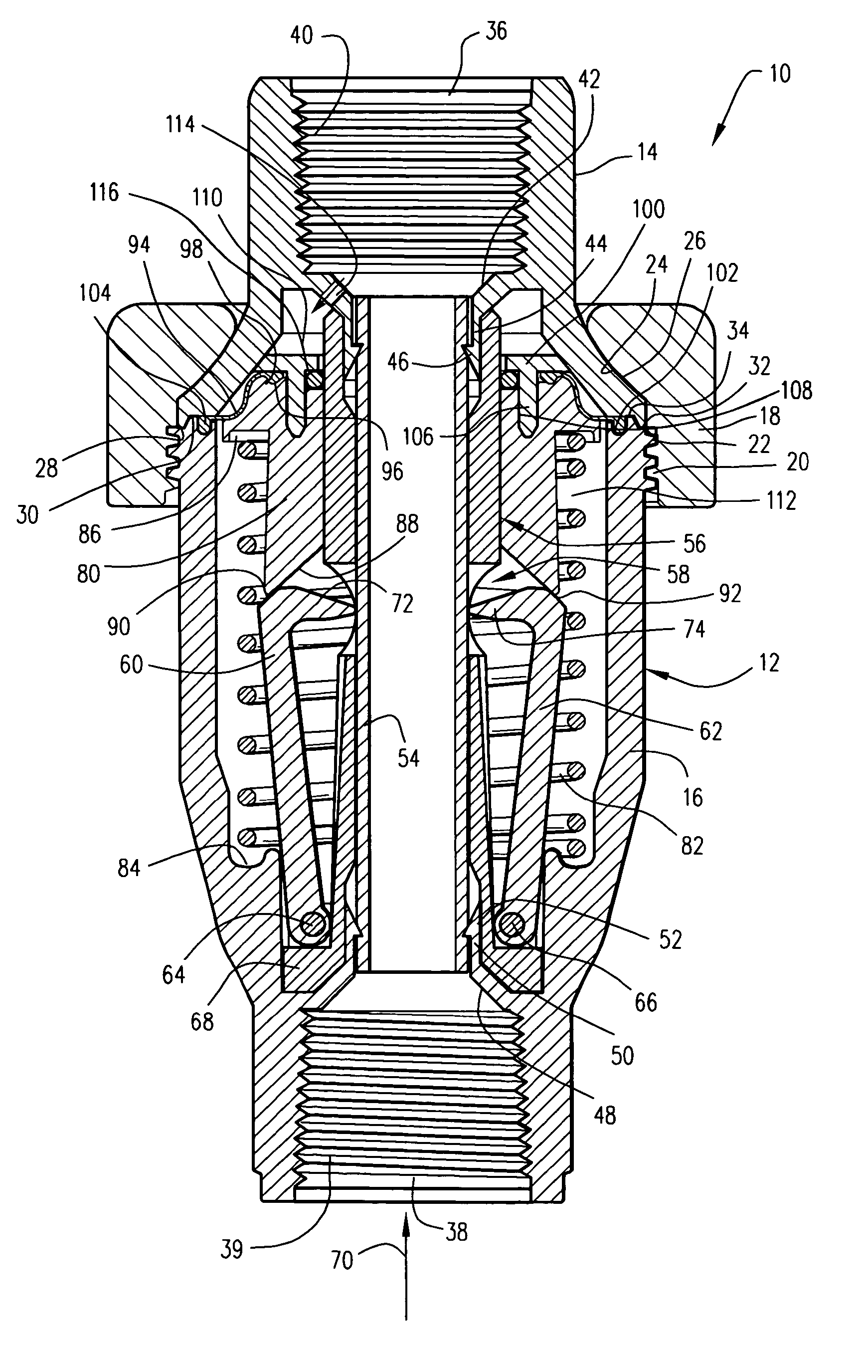 Flow through pressure regulator with pinch valve