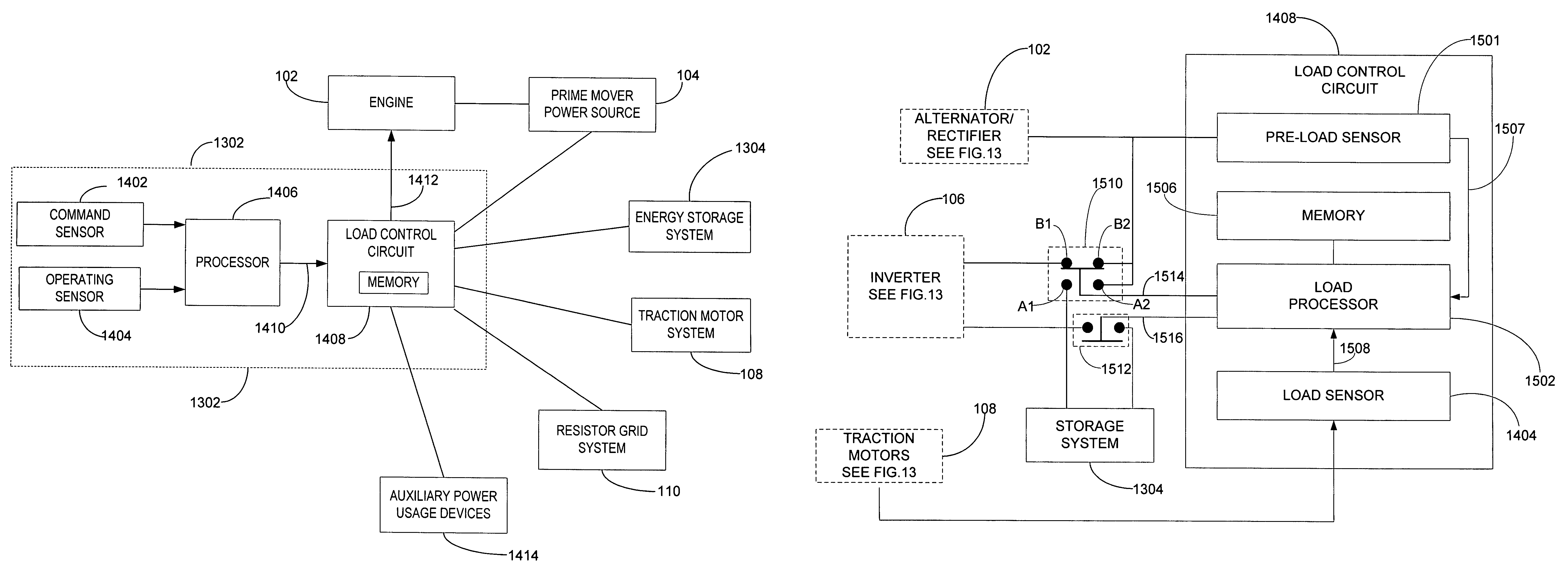 Hybrid energy off highway vehicle load control system and method