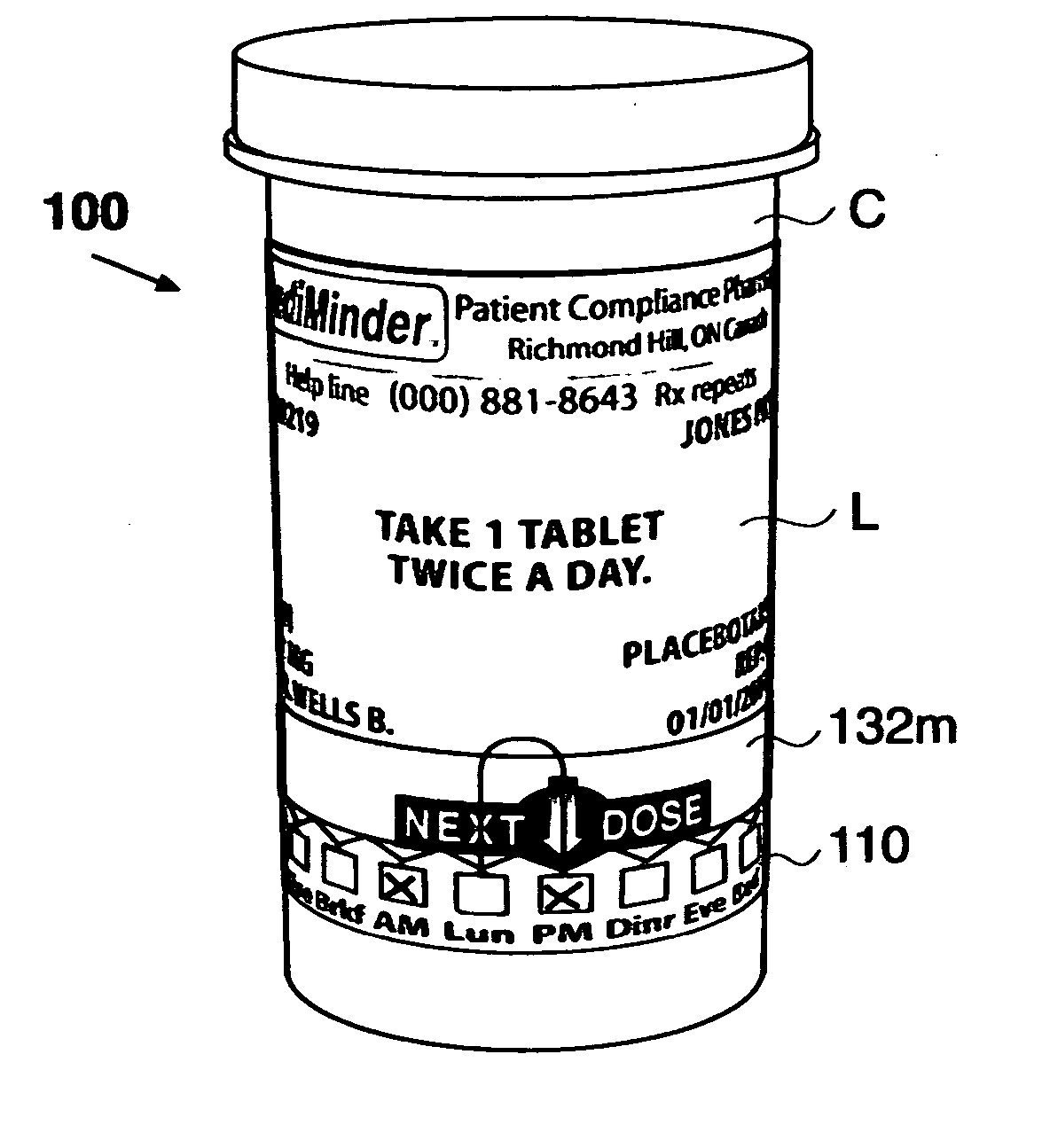 Securable medication reminder device