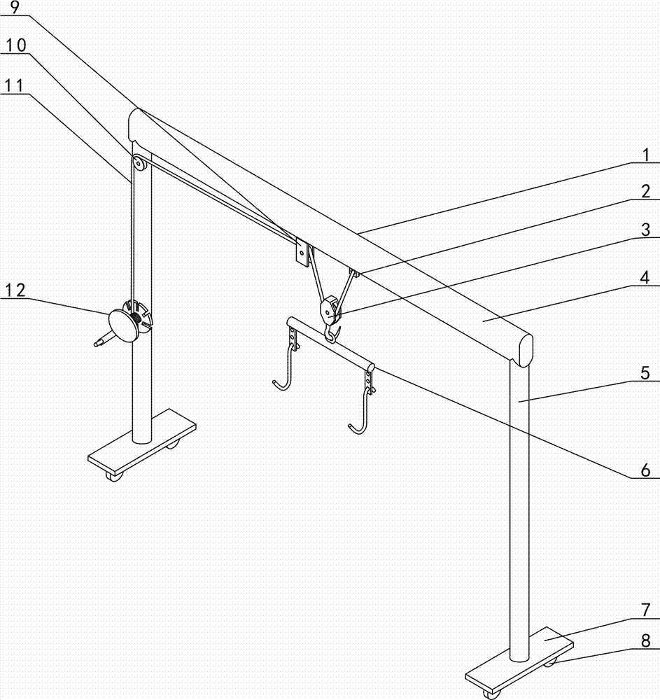 Crane for lifting cold winding adhesive tapes