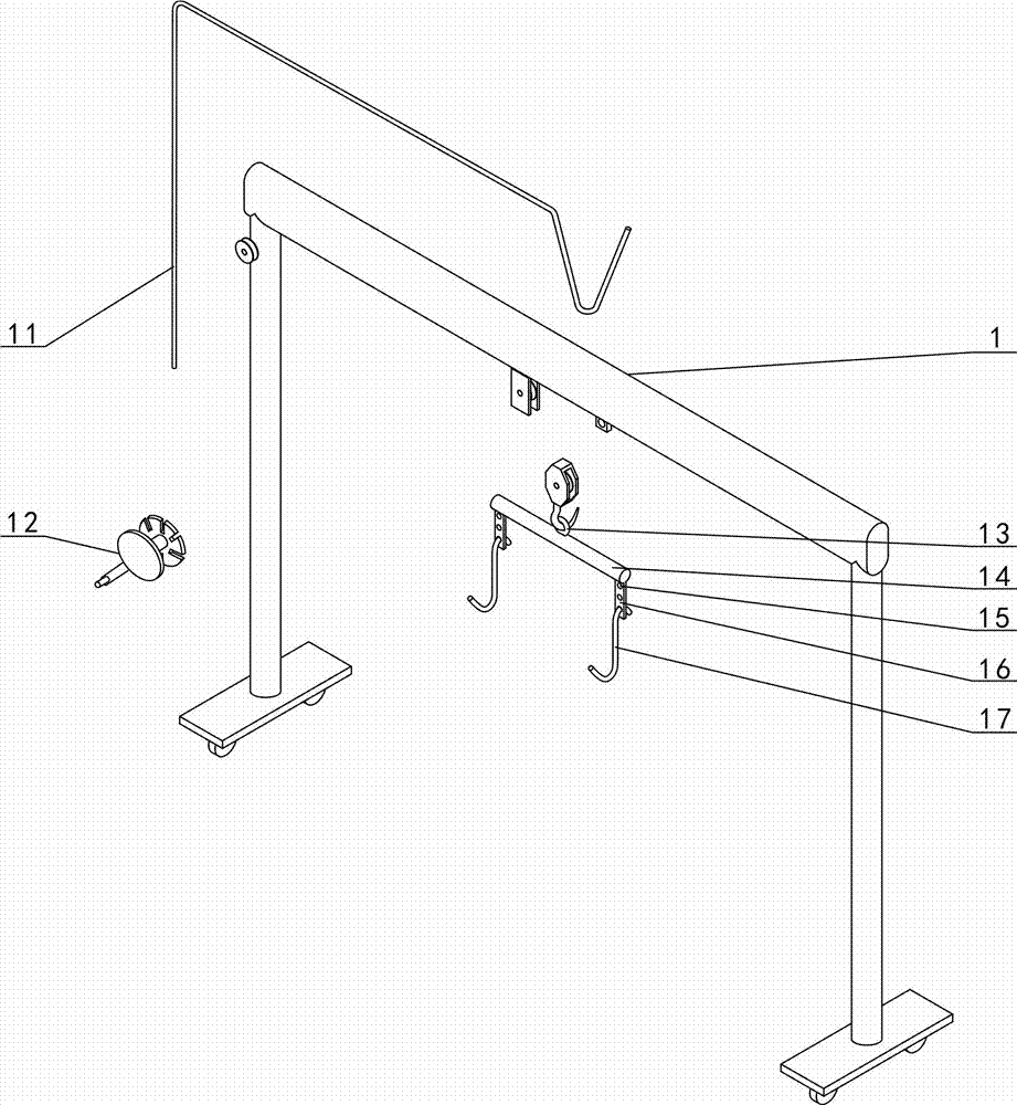 Crane for lifting cold winding adhesive tapes