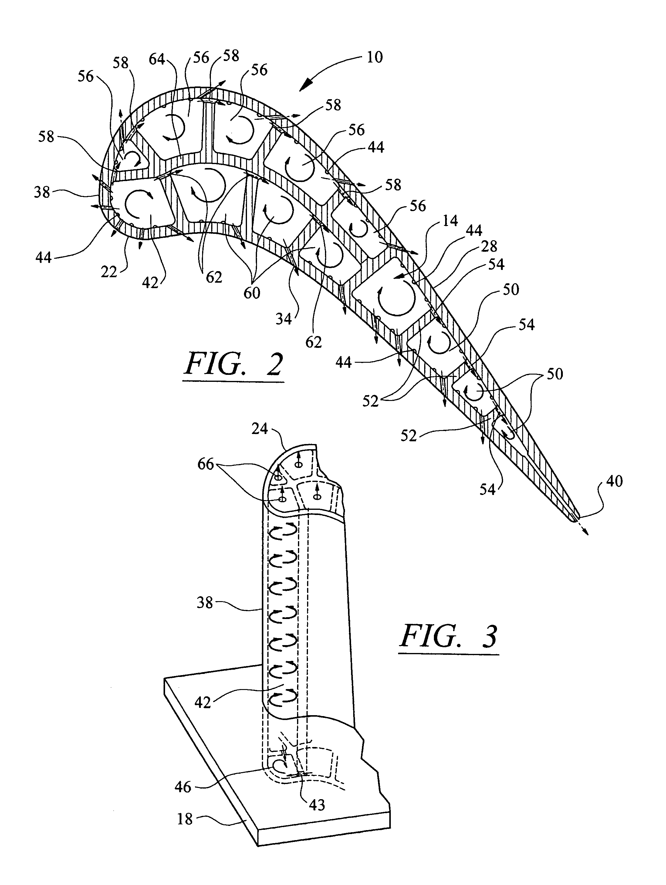 Vortex cooling system for a turbine blade